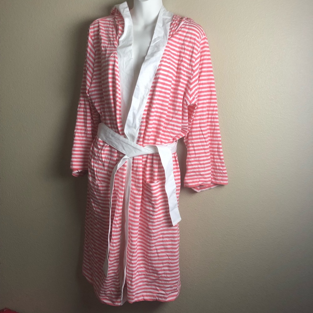 Pure Fiber Organic Cotton Striped Robe L/XL